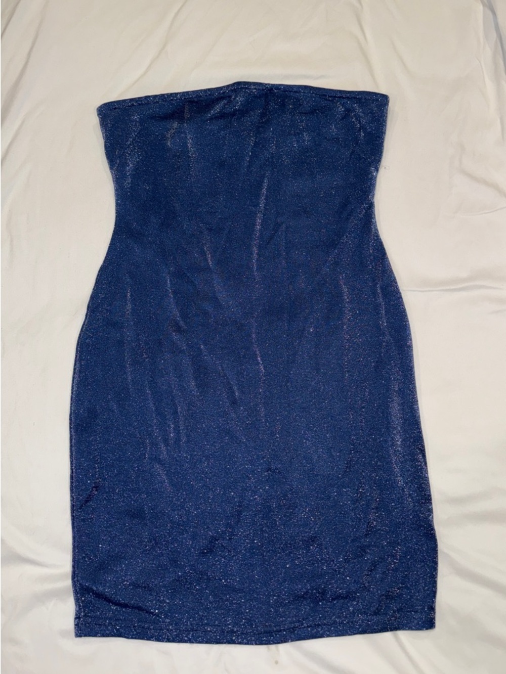 superdown Strapless Sparkle Mini Dress in Navy Blue
